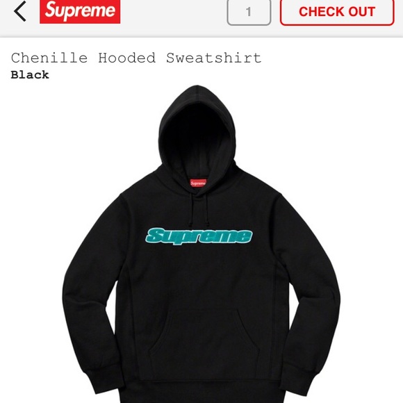 chenille hooded sweatshirt supreme